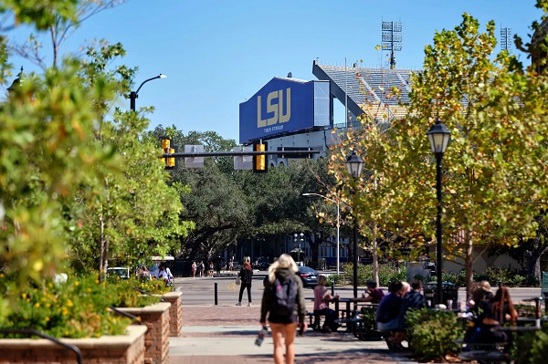At L.S.U., Caesars reaches consumers through promotions on the school’s official sports website, in Tiger Stadium and on TV and other media. (Credit...Stephen Speranza for The New York Times)
