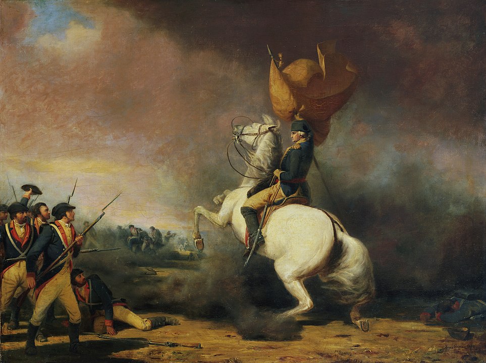 General George Washington rallying his troops at the Battle of Princeton. (William Ranney - Princeton University Art Museum)